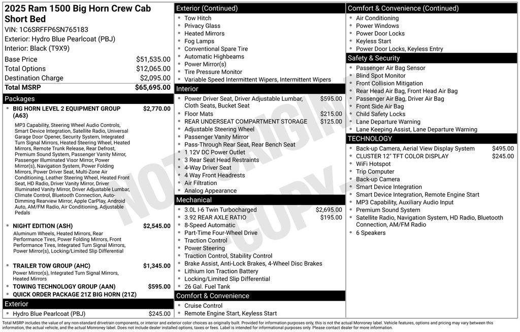 ram ram 1500 pickup 2025 1C6SRFFP6SN765183 image ram ram 1500 pickup 2025 1C6SRFFP6SN765183 image